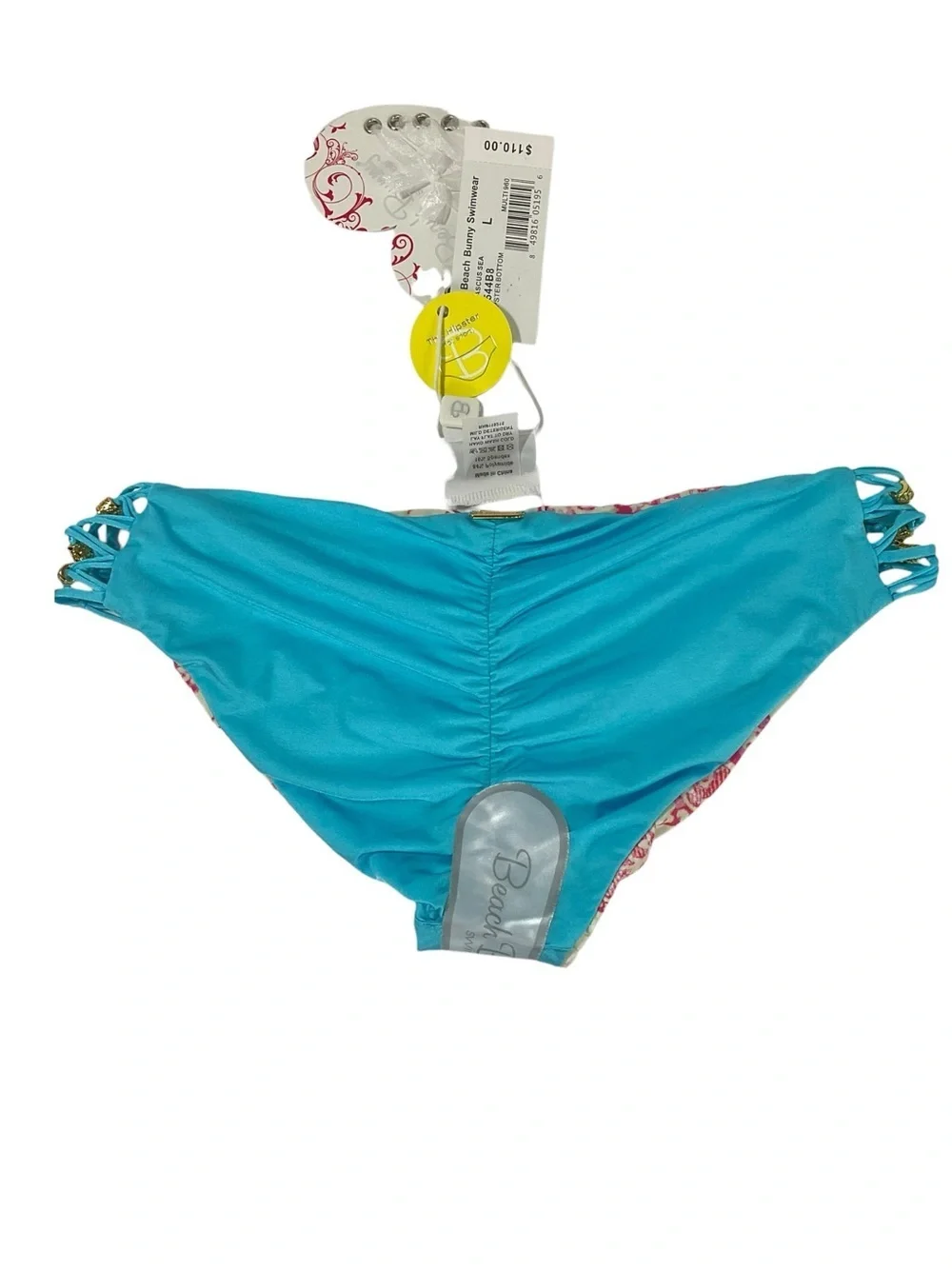 Beach Bunny Damascus Sea Reversible Hipster Bikini Bottoms Large NWT